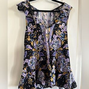 Free People Dark Combo Floral Mini Dress or Tunic
